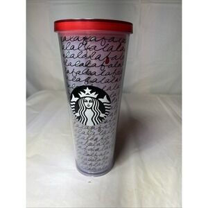 Starbucks Falala Holiday Cold Cup Tumbler 2016 Venti 24oz Christmas No Straw